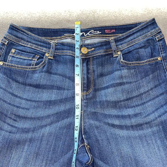 INC International Concepts Dark Wash Mid-Rise Flap Pocket Bootcut Denim Jeans - Picture 5 of 8